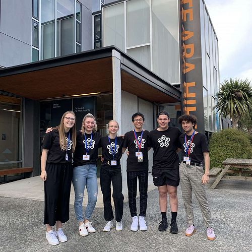 Renz Alvez (3rd from the right) with his group at the Entrepreneurs in
Action competition