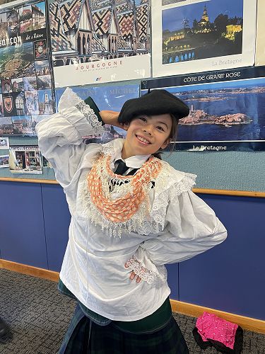 Perhaps the best dressed for Mardi Gras in French class?