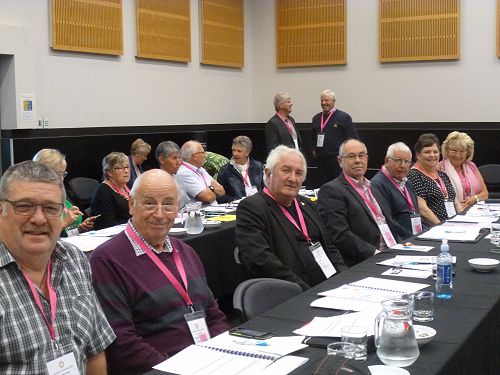 President BJ, Registrar Ken, space for Garth as he is taking the photo, Rod, Neville, Drew, Yvonne and Gwen ready for business.
