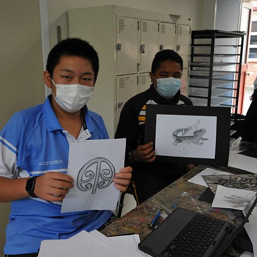 Linocut artwork in the making