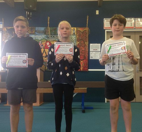 Principal award for Ryan, Laura and Tai