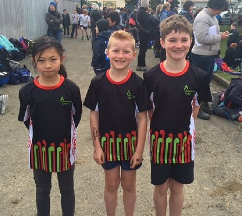 Our fabulous Amesbury runners at Inter-zone cross country: Kate, Cruz, William.  
