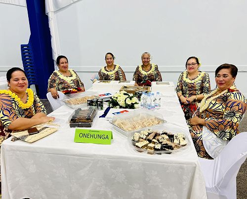 The contingent from the Onehunga Tongan Methodist Church at the New Zealand Methodist Tongan Women's Fellowship Fiefia Night.