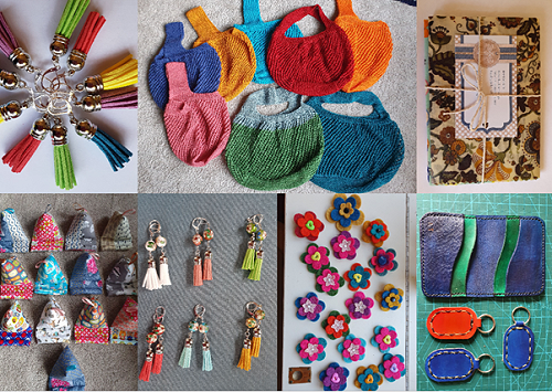 Some of the many crafts Jackie has made and sold to fundraise for Camp Purple Live.