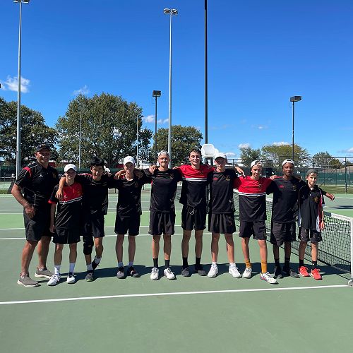The HBHS Tennis team with Mr Ellis