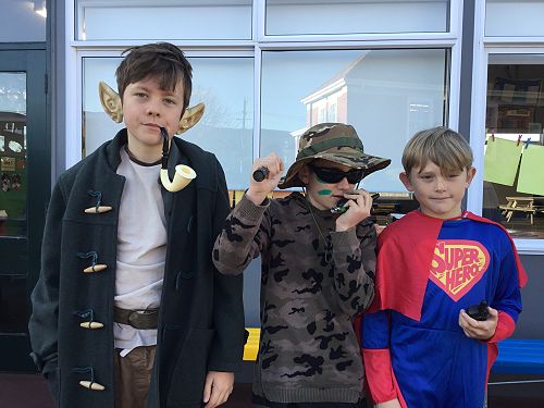 Students enjoying Fictional Character Dress Up Day