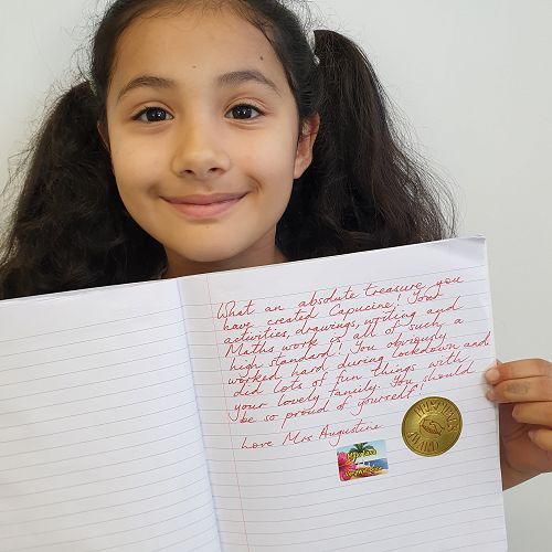 Capucine with Mrs Augustine's note