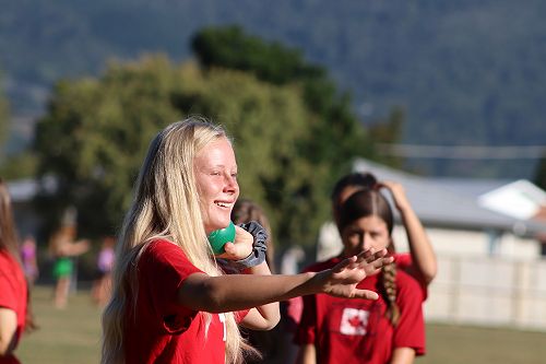 Chantelle Wenzlick prepares to throw the shotput