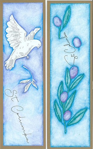 The stunning Columba Day bookmark, drawn by Naomi Yehezkely