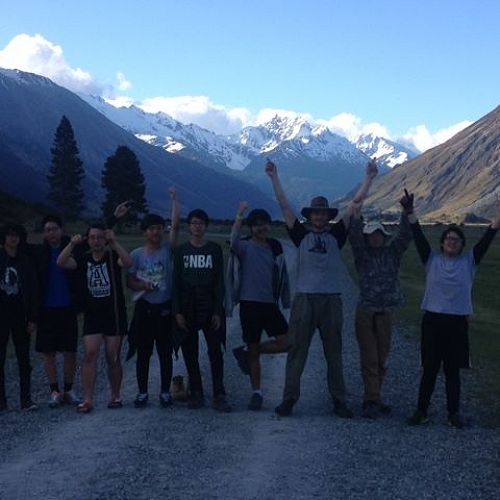 International boys on camp in Ohau.