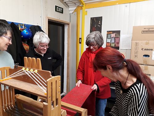 Weaving students at Dunedin’s Loom Room. Image