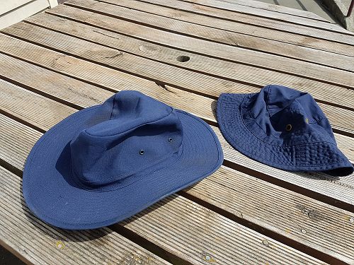 Navy wide brim hat + Navy  bucket hat