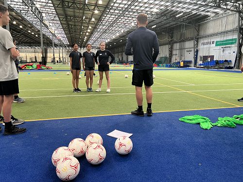 Football practical session underway