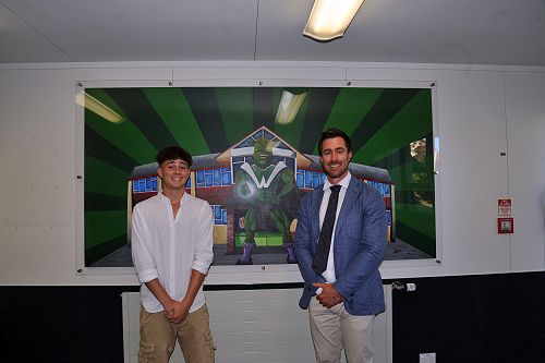 Milan Hood and Housemaster Matthew Holdgate