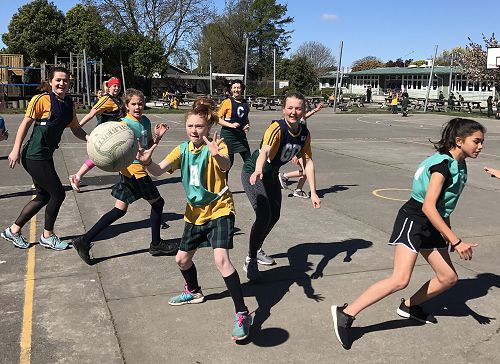 Staff v Senior A netball team. 