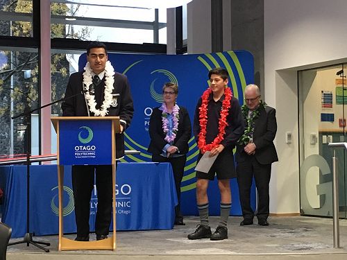 Logan speaks at the ceremony