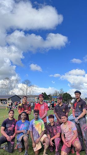 Back row (from left): Raynald Finau, Cain Lilo, Carlos Kata, and Braxton Young-Leavasa. Front row (from left): Sam Tuifua, Quinton Tabuavou, Immanuel Kacunisawana, George Blake, and Zippy Lealii e'e.