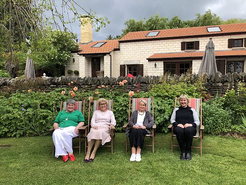 Mrs Duthie, Ms Riethmaier, Mrs Hogg and Miss Eason take time to admire the view