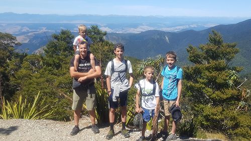 Mr Teece has got his hands full raising his four boys.