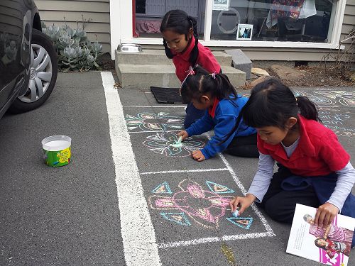 Diwali Chalk Drawings - ELL Class T4 2018