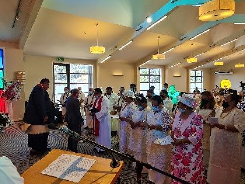 Rev & Mrs Leli, family and supporters for Induction.