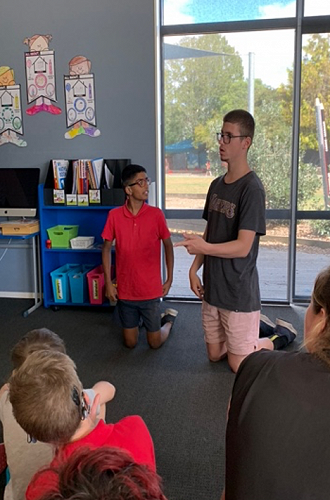 Parneet from Tui class and one of the high school students from Hillmorton