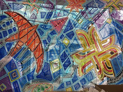 Artwork at Michel Tuffery's workshop, Te Papa